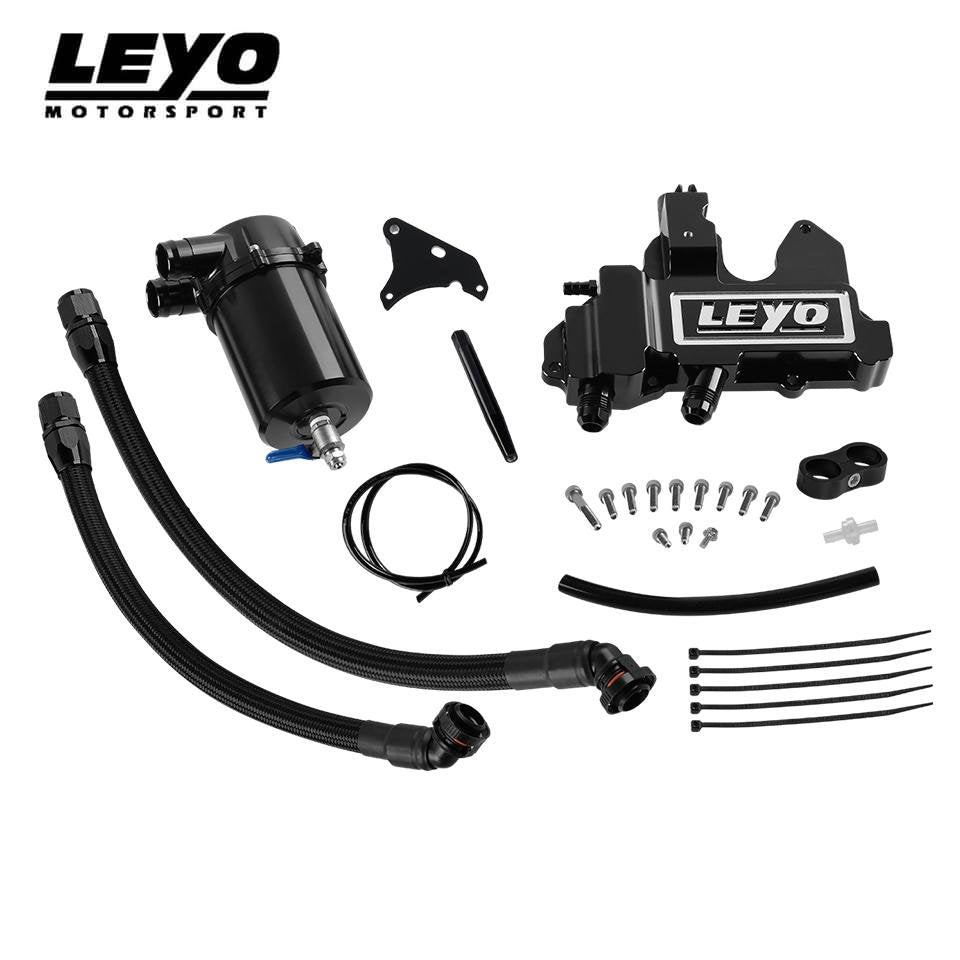 Leyo - LEYO MQB Washer Bottle Delete Kit + Oil Catch Can Kit (Black) - L130WB - German Performance